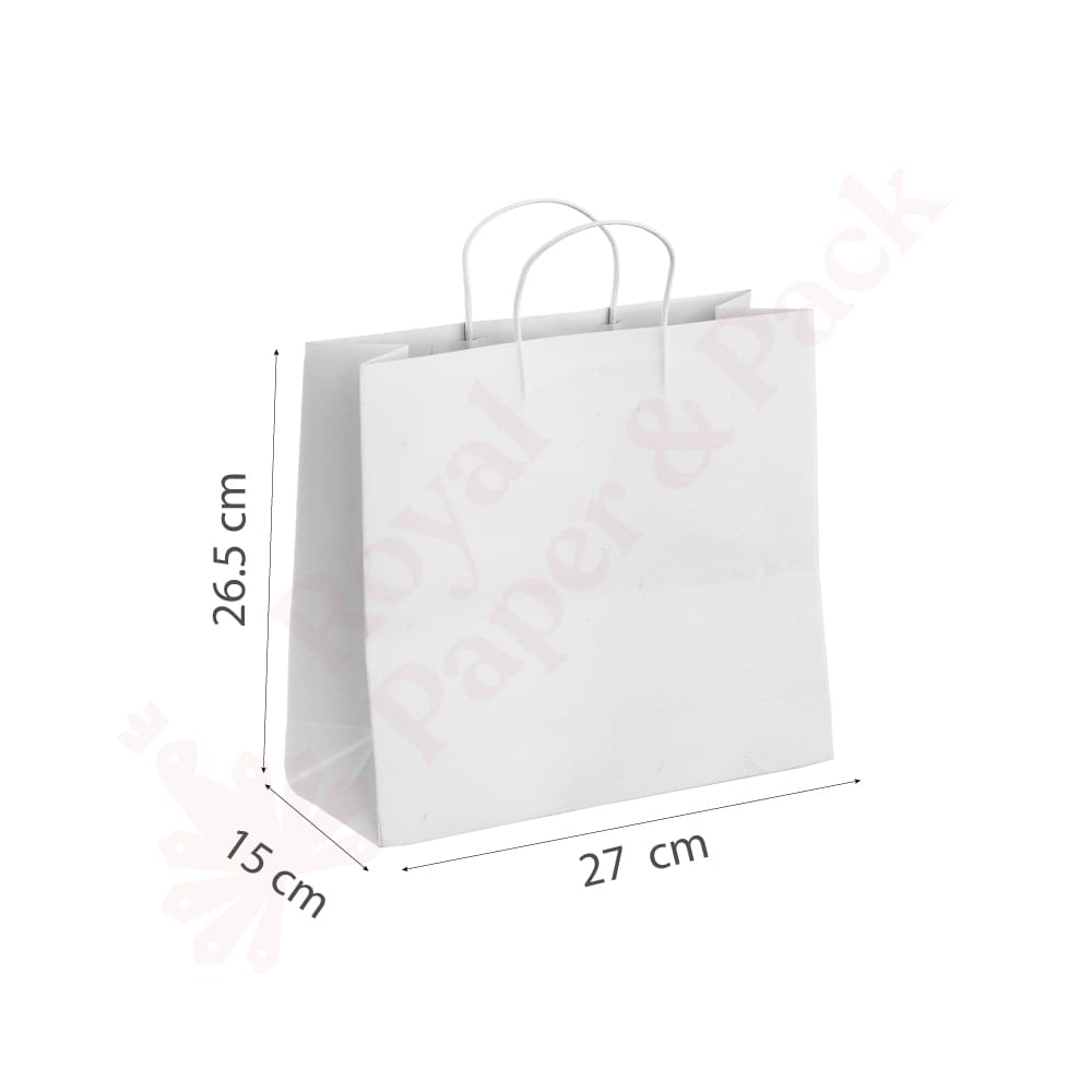 Bolsa de Papel Kraft Blanco Horizontal con Logo